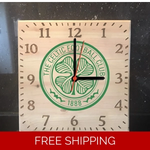 2 x Celtic Square Wooden Clocks *FREE P&P*